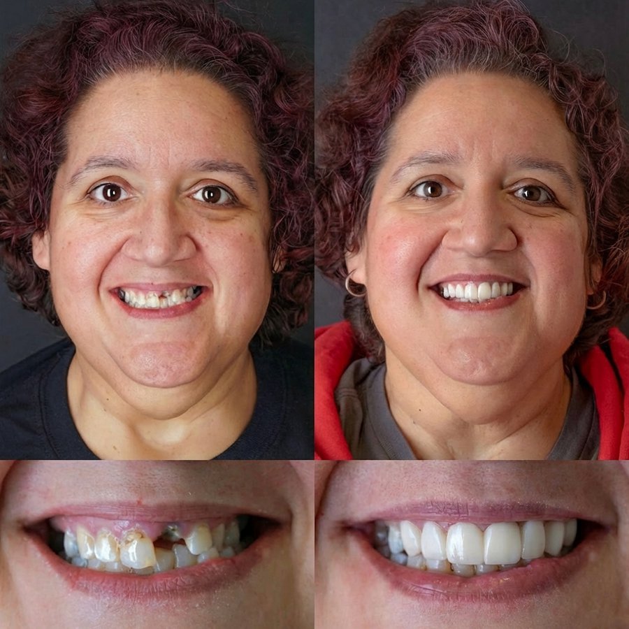 Smile design with Porcelain Veneers and Bridge