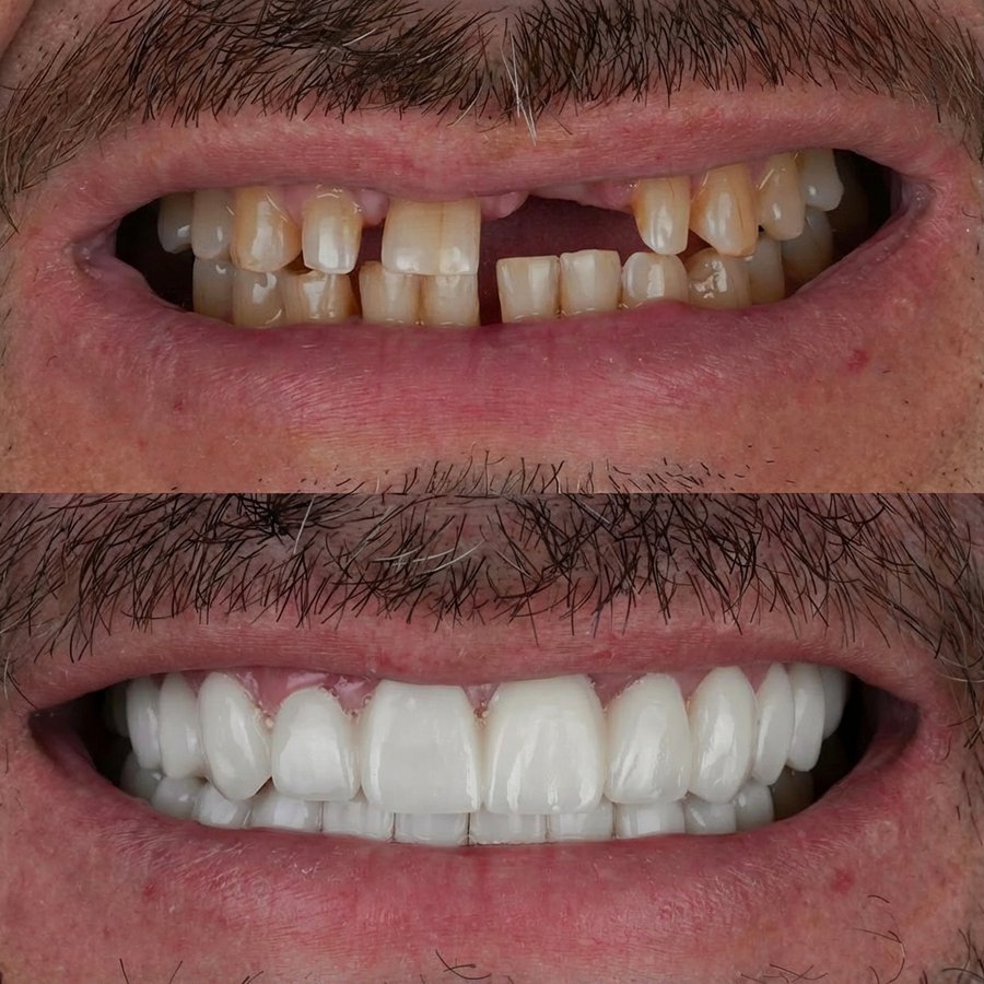 Smile design with Porcelain Veneers and Bridge