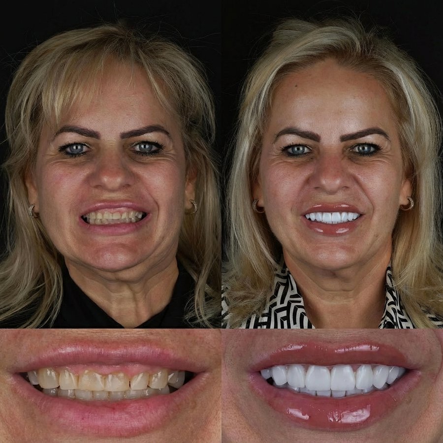 Smile design with Porcelain Veneers and Gingivectomy