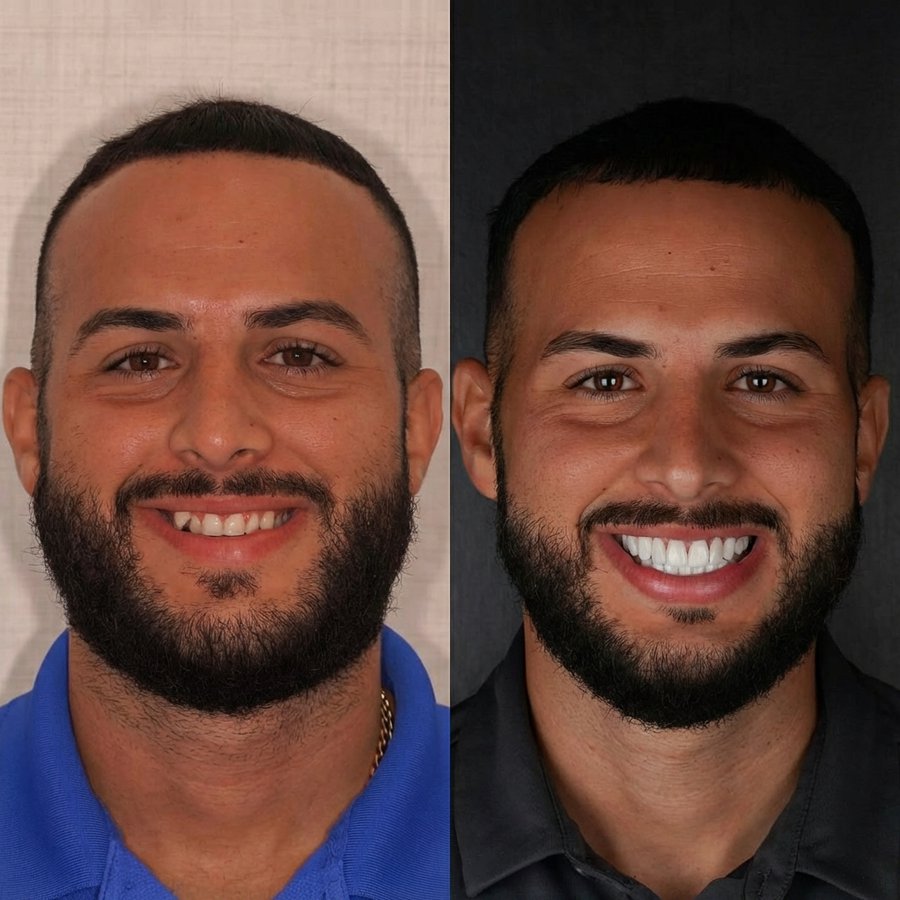 Smile design with Porcelain Veneers and Clear Aligners