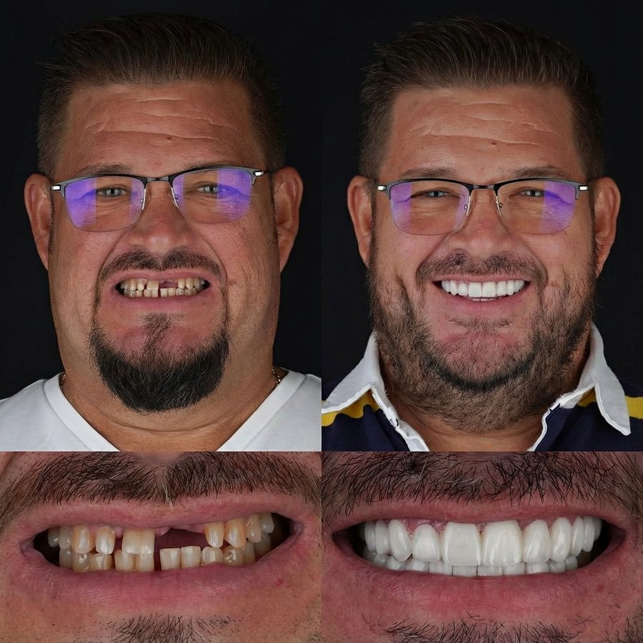 Smile design with Porcelain Veneers and Bridge