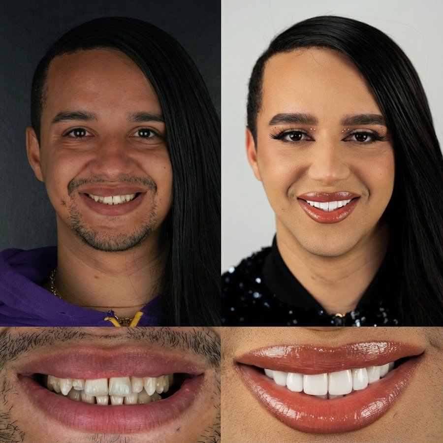 Smile design with Porcelain Veneers and Clear Aligners