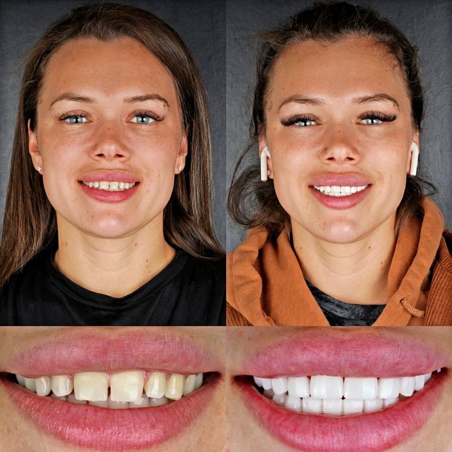 Smile Design with Porcelain Veneers (10 Upper and 10 Lower arch)
