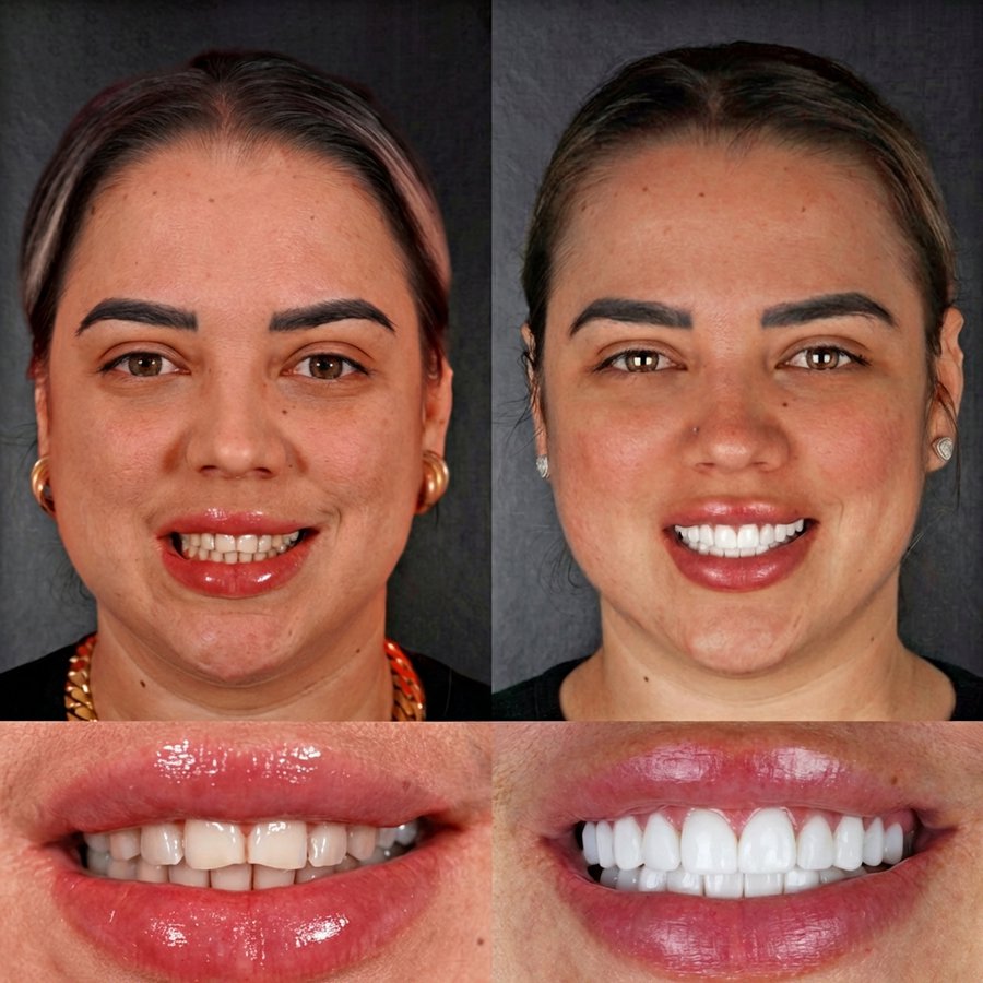 Smile Design with Porcelain Veneers (10 Upper and 10 Lower arch)
