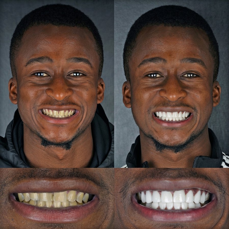 Smile Design with Porcelain Veneers (10 Upper and 10 Lower arch)